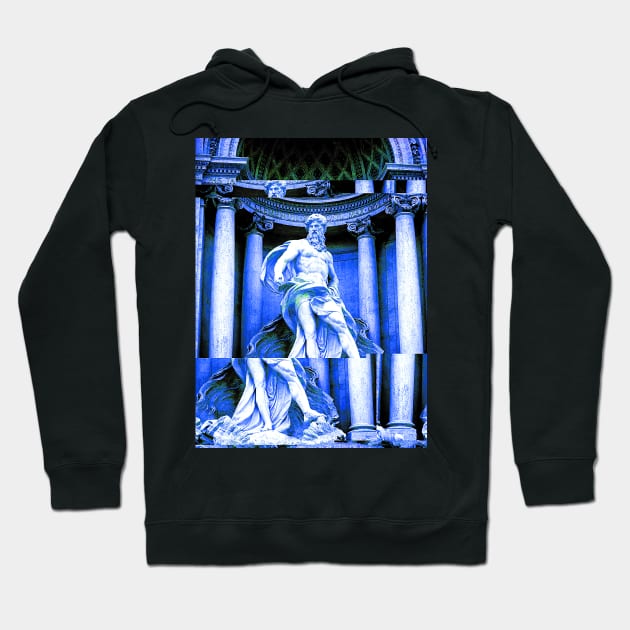 Masculine Statue of Zeus Vaporwave Aesthetic Glitch Art Hoodie by GLITCH.HUB